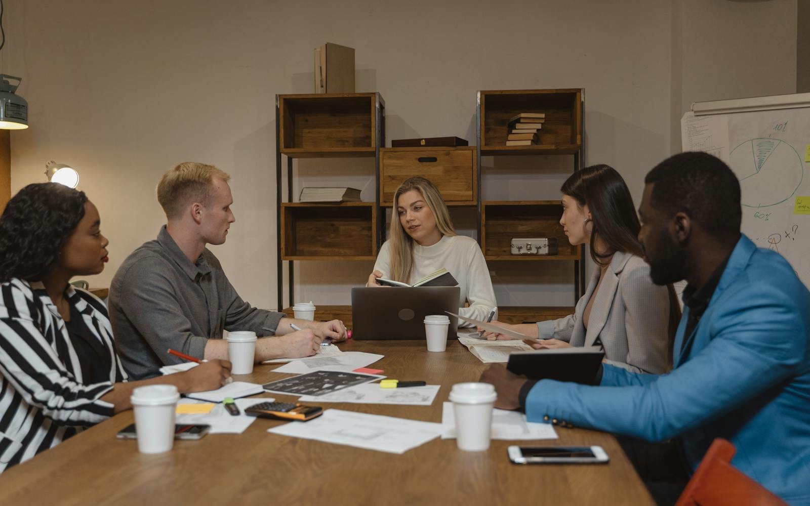 Support team working together